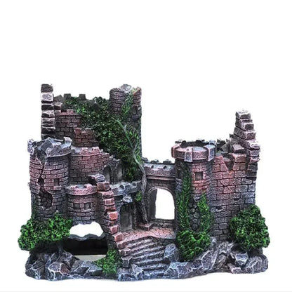 New Resin Artificial Fish Tank Ancient Castle Decoration. Aquarium Rock Cave Building Decoration