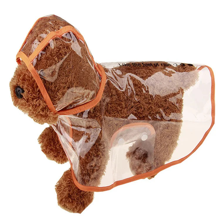 Dog Raincoat. Waterproof, New Transparent Plastic Fashion Poncho, Personalized Color Edge.