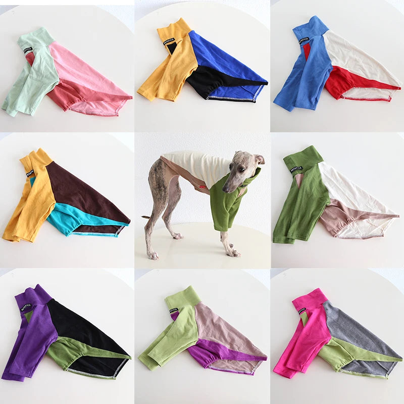 Autumn, Winter, Warm, Soft Dog Clothes. High Collar Greyhound 2 Legged Fleece Sweaters Long Sleeve Pet Shirts