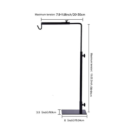 Adjustable reptile light stand, 15-25 inches, suitable for pet reptiles, amphibian aquariums, and plant lighting.