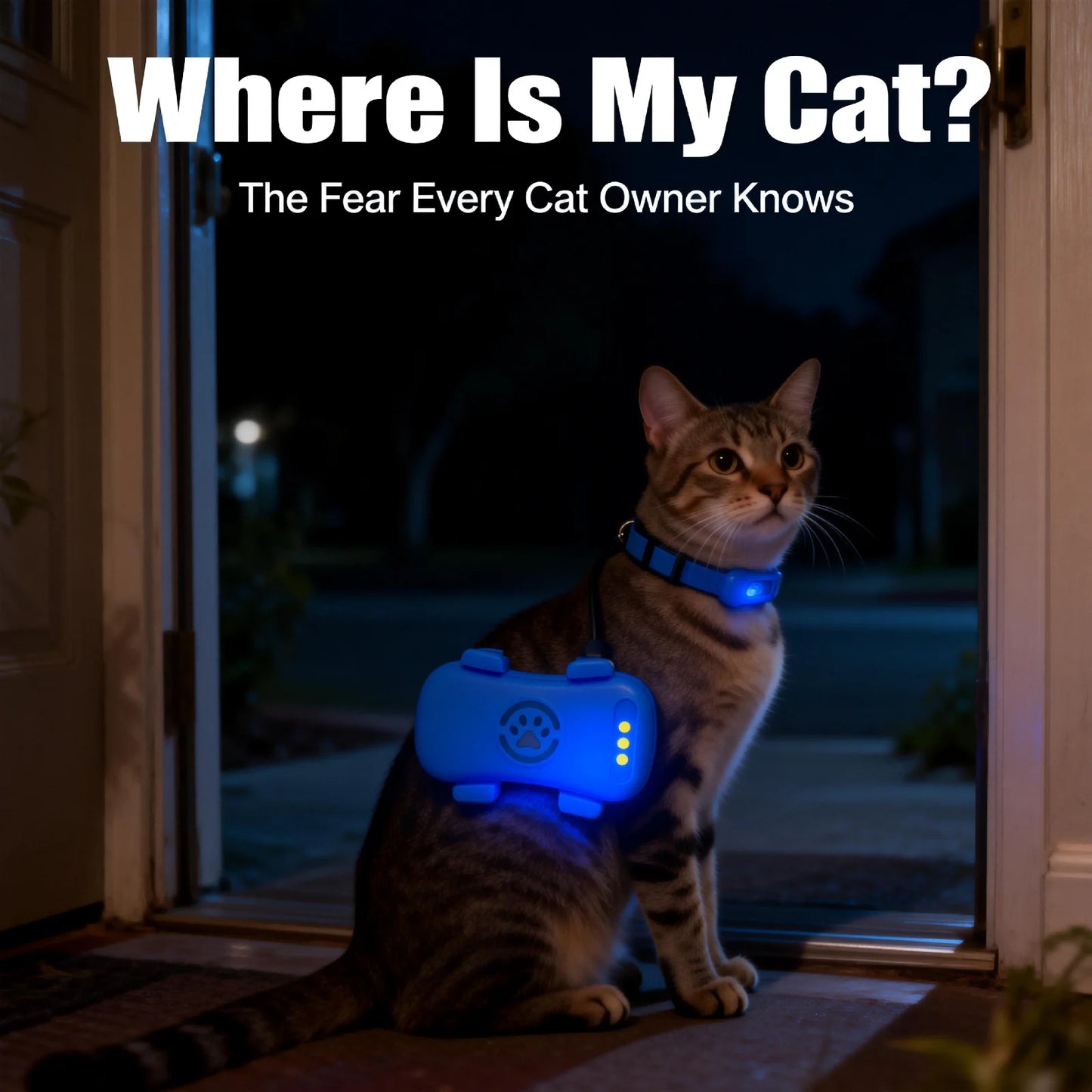 4G GPS Cat and Dog Tracker. Global Real-Time Pet Locator with SIM, WiFi Home Mode, Geo-Fence Alert, Lost Pet Finder, 10+ Days Battery