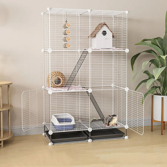 Small Animal Cage for Home Use That Does Not Occupy an Area with Toilet, Large Rabbit Cage, Sugar Glider, Breeding Squirrel Cage with Tray