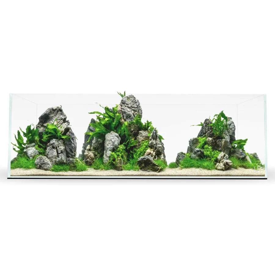 UNS Ultra Clear Rimless Fish Tank with 45 Mitered Edge and Leveling Mat Included 3.4GAL 13L Capacity 17.71x6.69x6.69 in 45x17x1