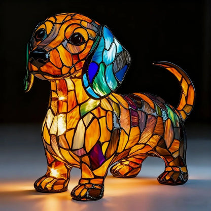 LED Night Light Glowing Dog. Series Artistic Animal Statue. French Bulldog, Labrador Retriever, Golden Retriever. Resin Ornaments