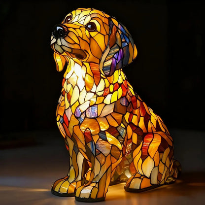 LED Night Light Glowing Dog. Series Artistic Animal Statue. French Bulldog, Labrador Retriever, Golden Retriever. Resin Ornaments