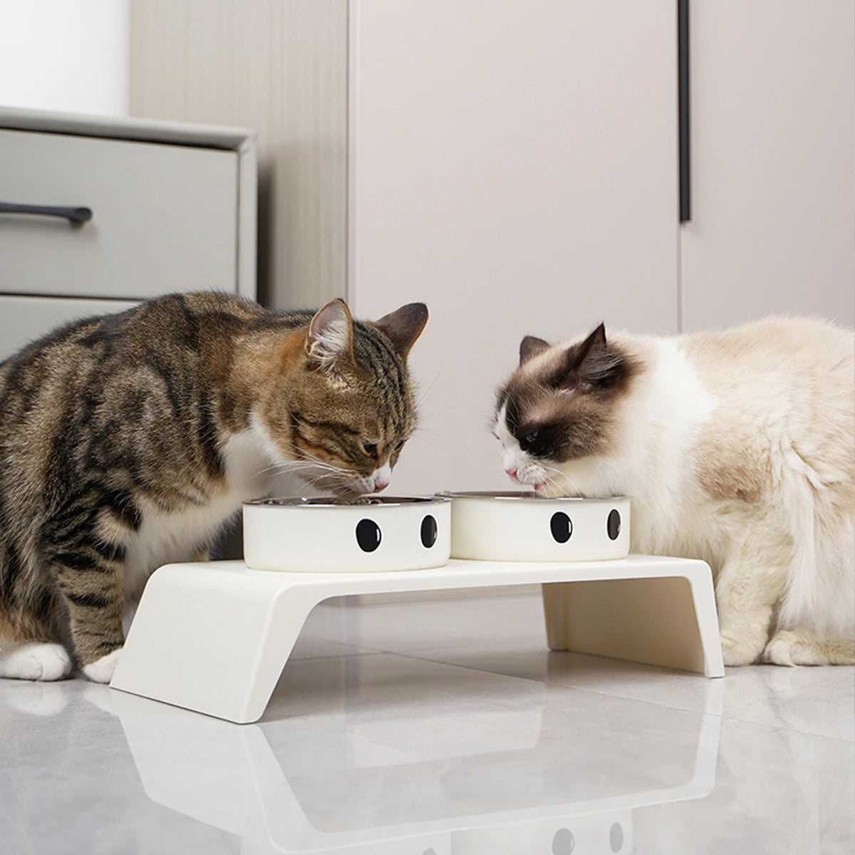 Elevated Dog Feeder Bowls. Raised Stand with Double Stainless Steel Food & Water Bowls For Small ,Medium & Large Dogs & Cats