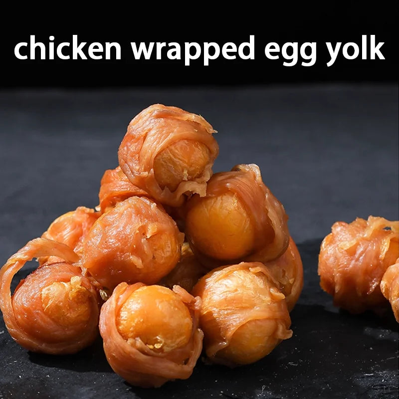 Chicken & Duck Wrapped Egg Yolk Dog Chews – 250g, Nutritious Teeth Cleaning Treats