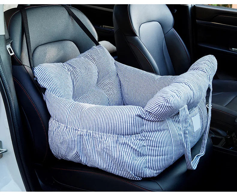 Dog Car Seat with Safety Belt - Non-Slip, for Small Dogs, Washable Travel Carrier with Secure Straps for Safe Car Seat