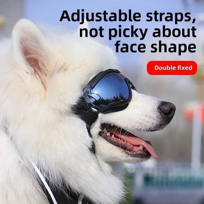 Pet Goggles, Adjustable, Anti UV Glare, Windproof Sunglasses for Dogs. Outdoor Hiking, Running, Beach. All Breeds Eye Protection, Black