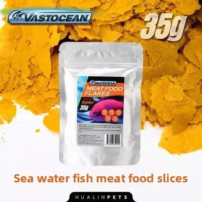 VASTOCEAN Marine Fish Food. Soft Slow-Sink Pellets. Coral Tank Safe Formula for Clownfish, Picky Eaters Ornamental Fish