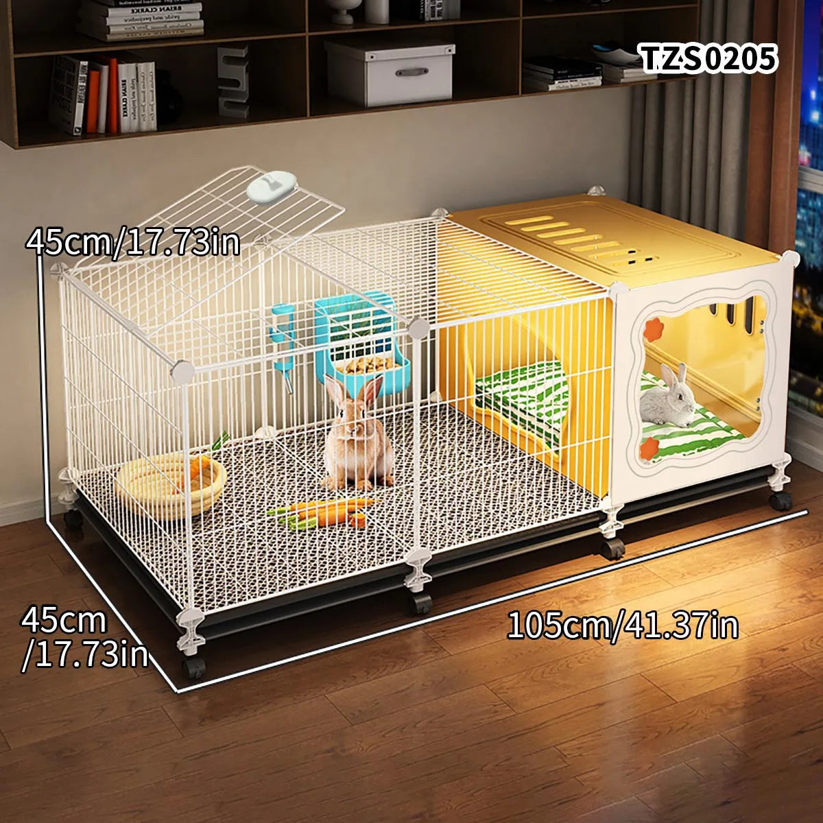 Encrypted Rabbit Cage for Home Use, Large, Indoor. Cleaning Tray, Guinea Pig Nest,