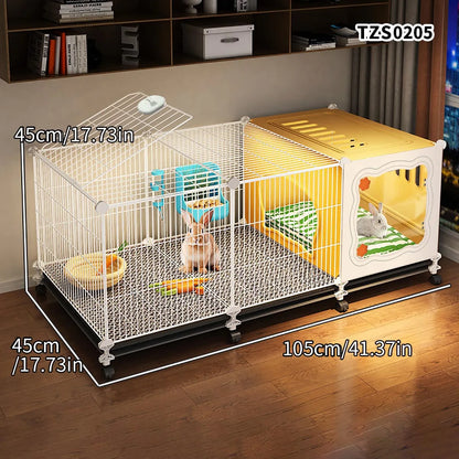 Encrypted Rabbit Cage for Home Use, Large, Indoor. Cleaning Tray, Guinea Pig Nest,