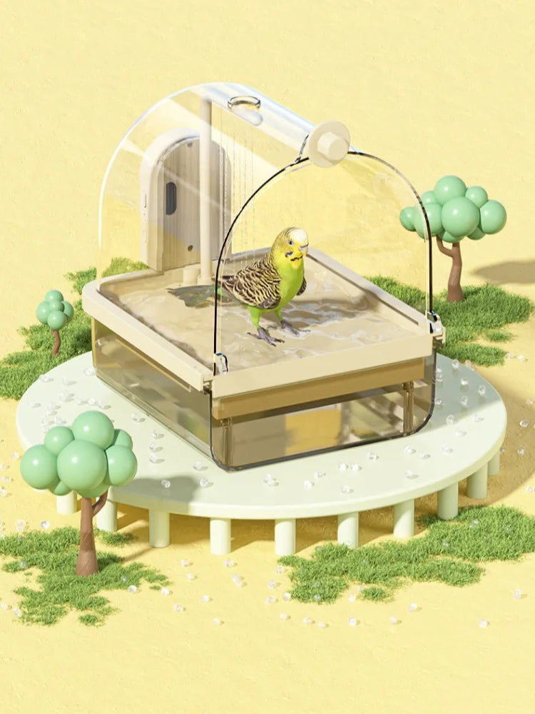 Clear Hanging Bird Bath. Automatic Water Circulation. Bath/ Shower For Birds. Easy to clean. Space Saving Design
Bird Cage Accessory
