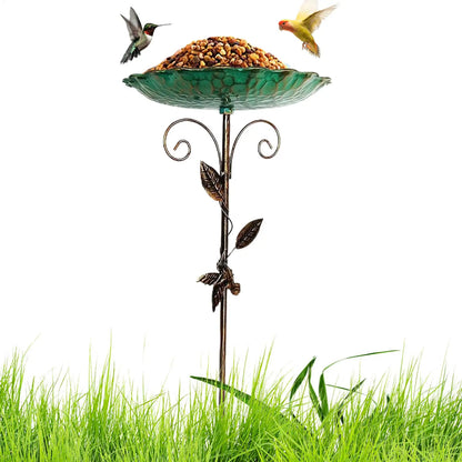 Bird Baths for Outdoor Patio. Birdfeeder with Metal Standing. Birdbath Bowl. Frost-proof, Height Adjustable for Backyard/Deck