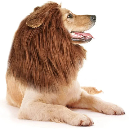 1pc Cute Pet Dog Cosplay Clothes. Lion Mane For Dogs. Costumes, Realistic Lion Wig For Medium to Large Dogs With Ears.