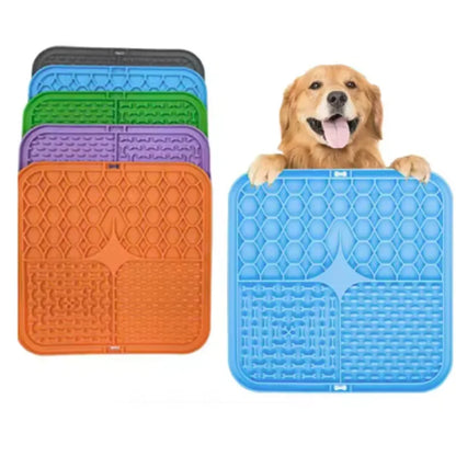 Pet Lick Silicone Mat. Dogs Slow Food Plate for Dog Bathing Distraction. Silicone Dog Sucker, Food Training Dog Feeder