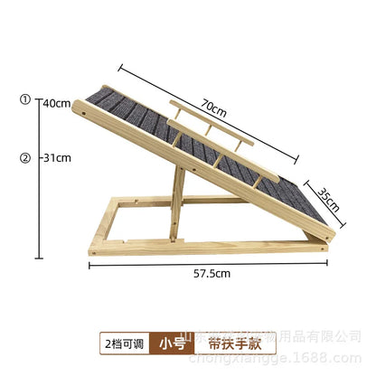 Pet Stairs for Small Dogs and Cats. Wooden Non-Slip Steps with Pine Frame. Chew-Resistant for Bed and Car Access.