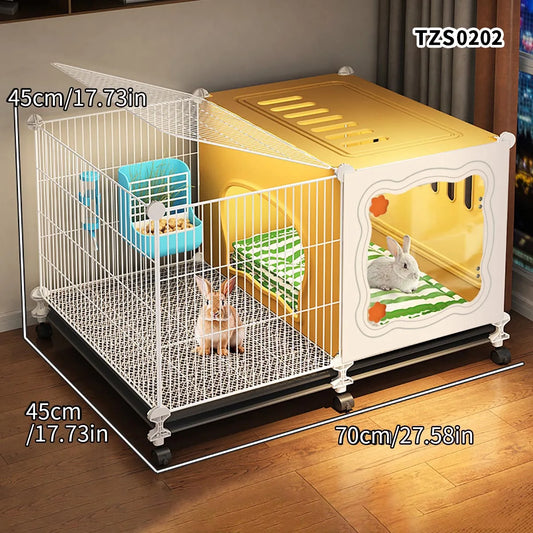 Encrypted Rabbit Cage for Home Use, Large, Indoor. Cleaning Tray, Guinea Pig Nest,