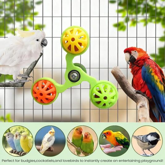 Bird Toys Interactive.  Rotating Windmill Toy. Bird Cage Toy For Parrots Rotating  For Stimulation and Entertainment.