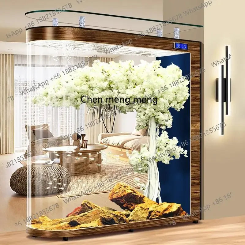 A139 Fish tank living room, floor partition glass aquarium. Household medium and large screen self-circulation free water change