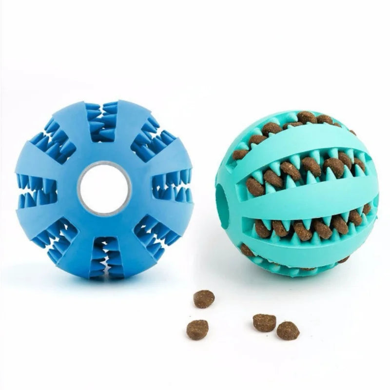 Pet Food and Treat Feeder. Dog Ball, Nontoxic, Bite Resistant Interactive Chew Toy. Teeth Cleaning Ball.
