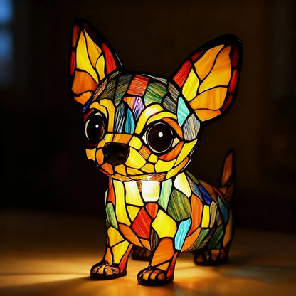 LED Night Light Glowing Dog. Series Artistic Animal Statue. French Bulldog, Labrador Retriever, Golden Retriever. Resin Ornaments