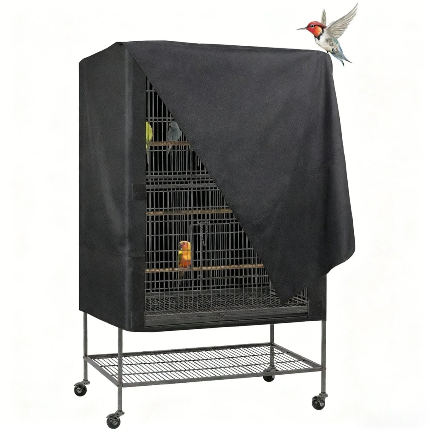 Oxford Cloth Bird Cage Cover - Light-Blocking, Ventilated, Waterproof & Dustproof, Night Pet Bird Cage Protective Cover
