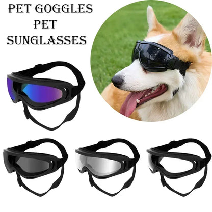 Pet Goggles, Adjustable, Anti UV Glare, Windproof Sunglasses for Dogs. Outdoor Hiking, Running, Beach. All Breeds Eye Protection, Black