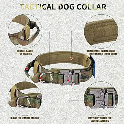 Tactical Dog Collar Set with USA Flag & Military Design