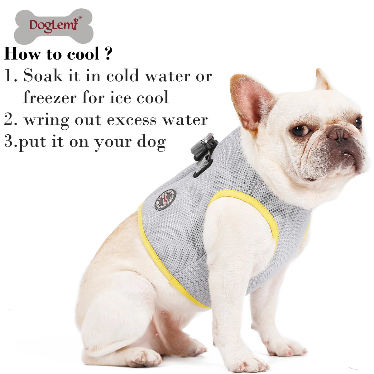 Summer Dogs Cooling Vest Harness. Quick Release Hot Dogs Clothes. Summer use for Preventing Heat Stroke.