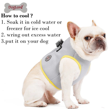 Summer Dogs Cooling Vest Harness. Quick Release Hot Dogs Clothes. Summer use for Preventing Heat Stroke.