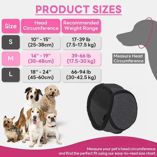 Dog Ear Covers. Waterproof & Soundproof Dog Ear Muffs for Noise, Water and Debris Protection. 360° Enveloping, Comfortable Dog Ear Warp