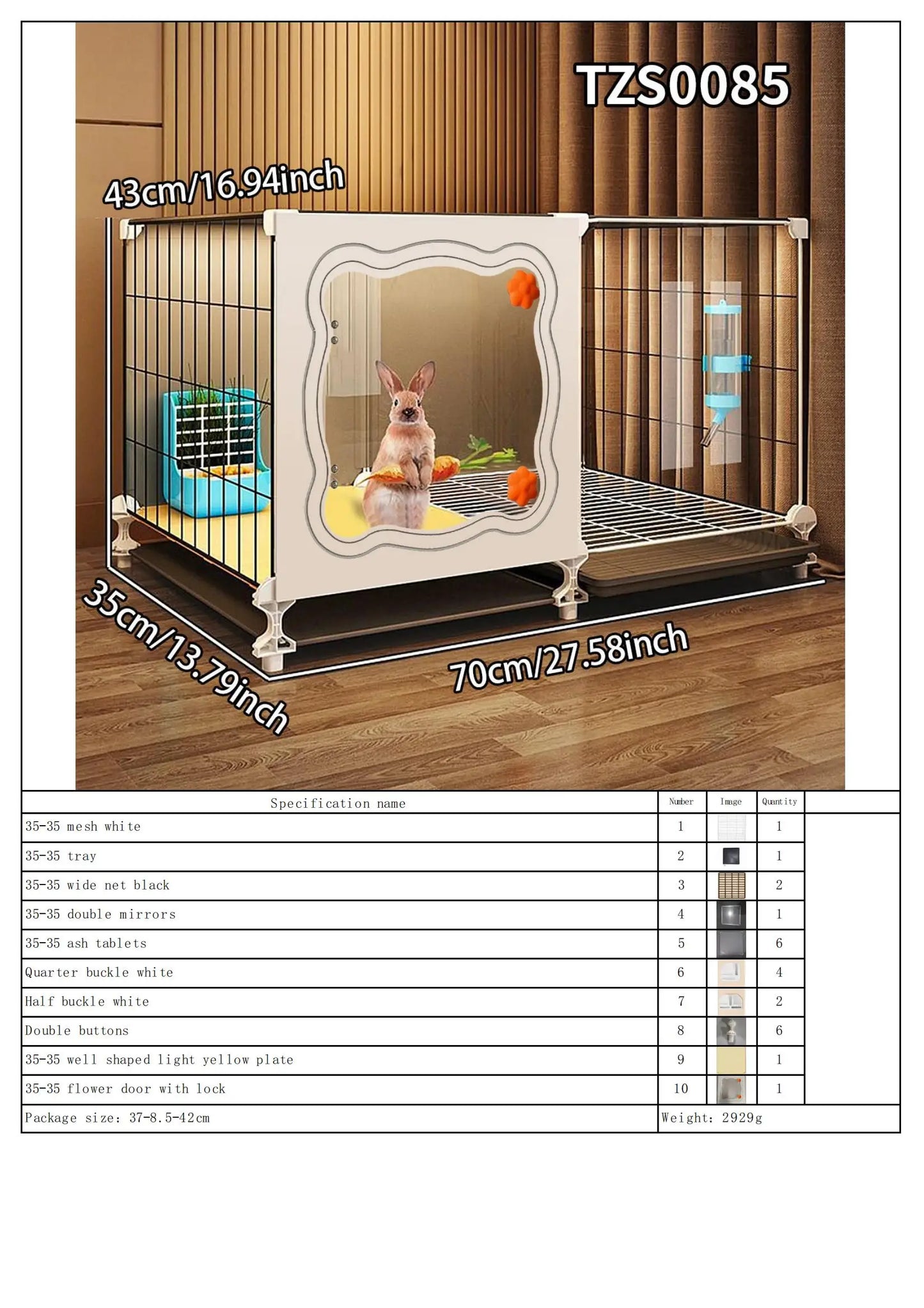 Rabbit Cage. Indoor Home Use with Toilet. Rabbit Villa, Small Dog, Kitten &  Guinea Pig Cage.