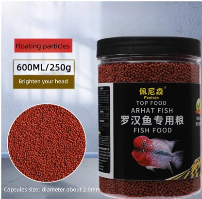 Arhat Fish Food. Adequate Amount Of Astaxanthin To Enhance Brightness. Nutritious