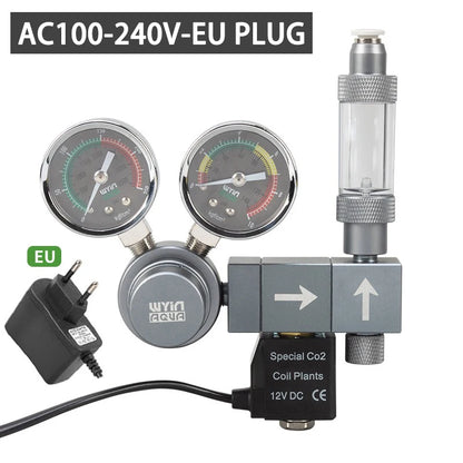 Aquarium CO2 regulator Dual meter solenoid valve Quick plug foam recorder  control system Fish tank CO2 pressure reducing valve