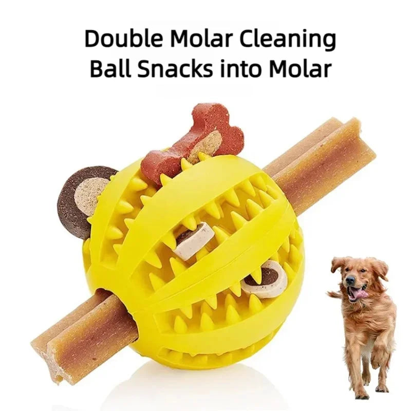 Pet Food and Treat Feeder. Dog Ball, Nontoxic, Bite Resistant Interactive Chew Toy. Teeth Cleaning Ball.