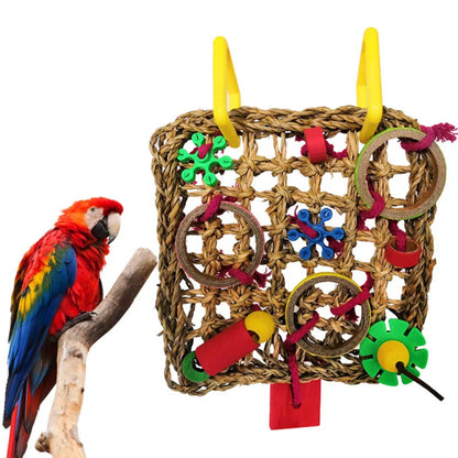 8PC Set. Combination Parrot Bird Toys. Wood Articles Bite Pet Bird Toys. For Parrot Training, Bird Toy Swing, Ball and Bell.