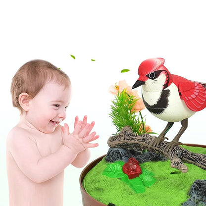 Sound Voice Control, Electric Bird Toy. Electric Simulation Induction Bird Cage toy.