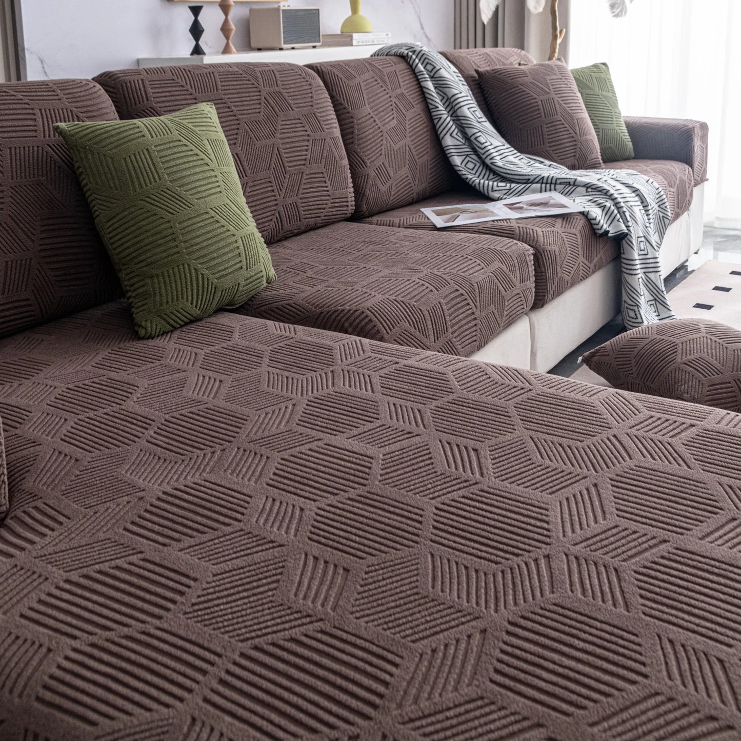 1Piece Universal Stretch Sofa Cover. Cushion Cover, For Living Room. Pet Friendly