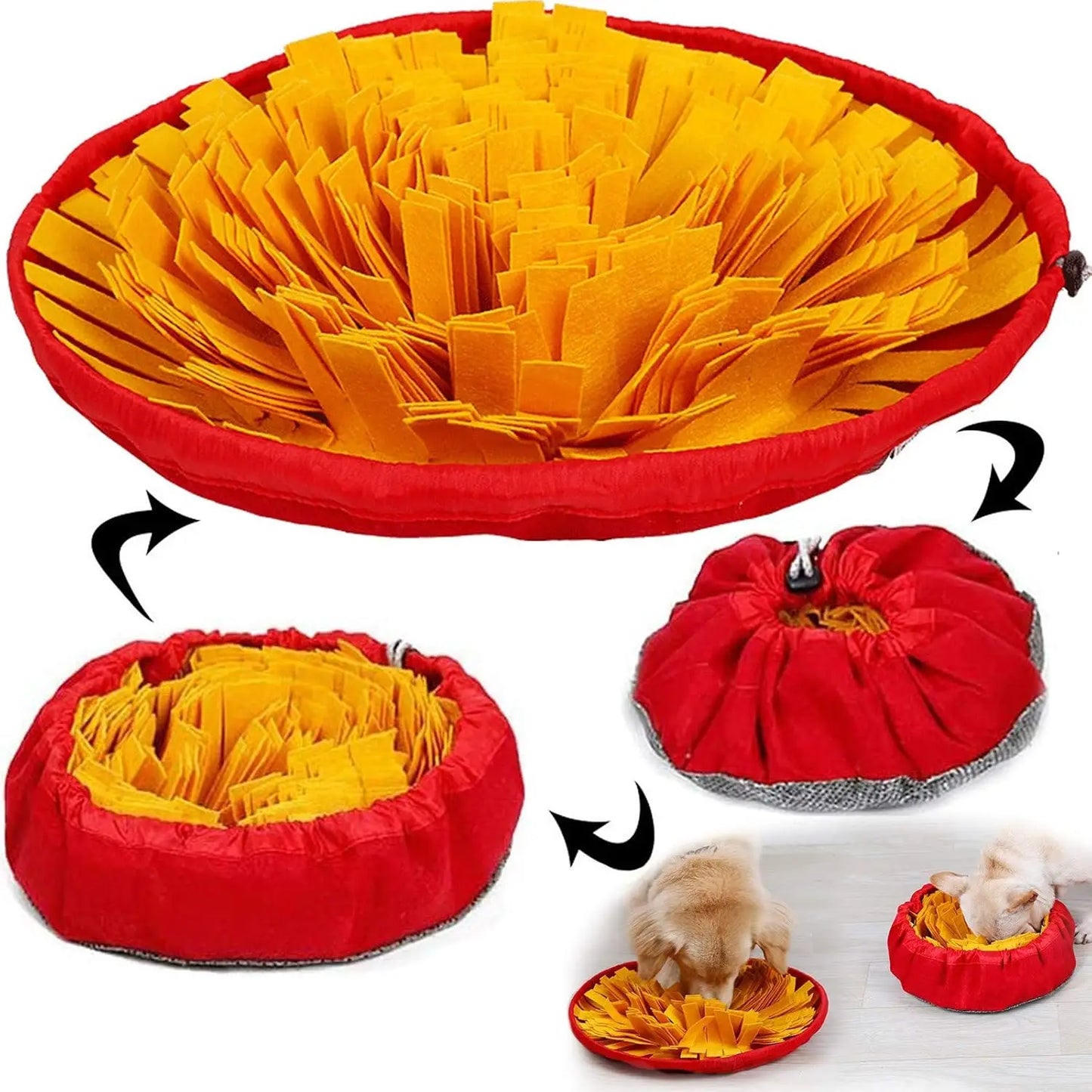 Pet Snuffle Mat for Dogs, Interactive Feed Game for Boredom, Encourages Natural Foraging Skills for Cats/Dogs Bowl