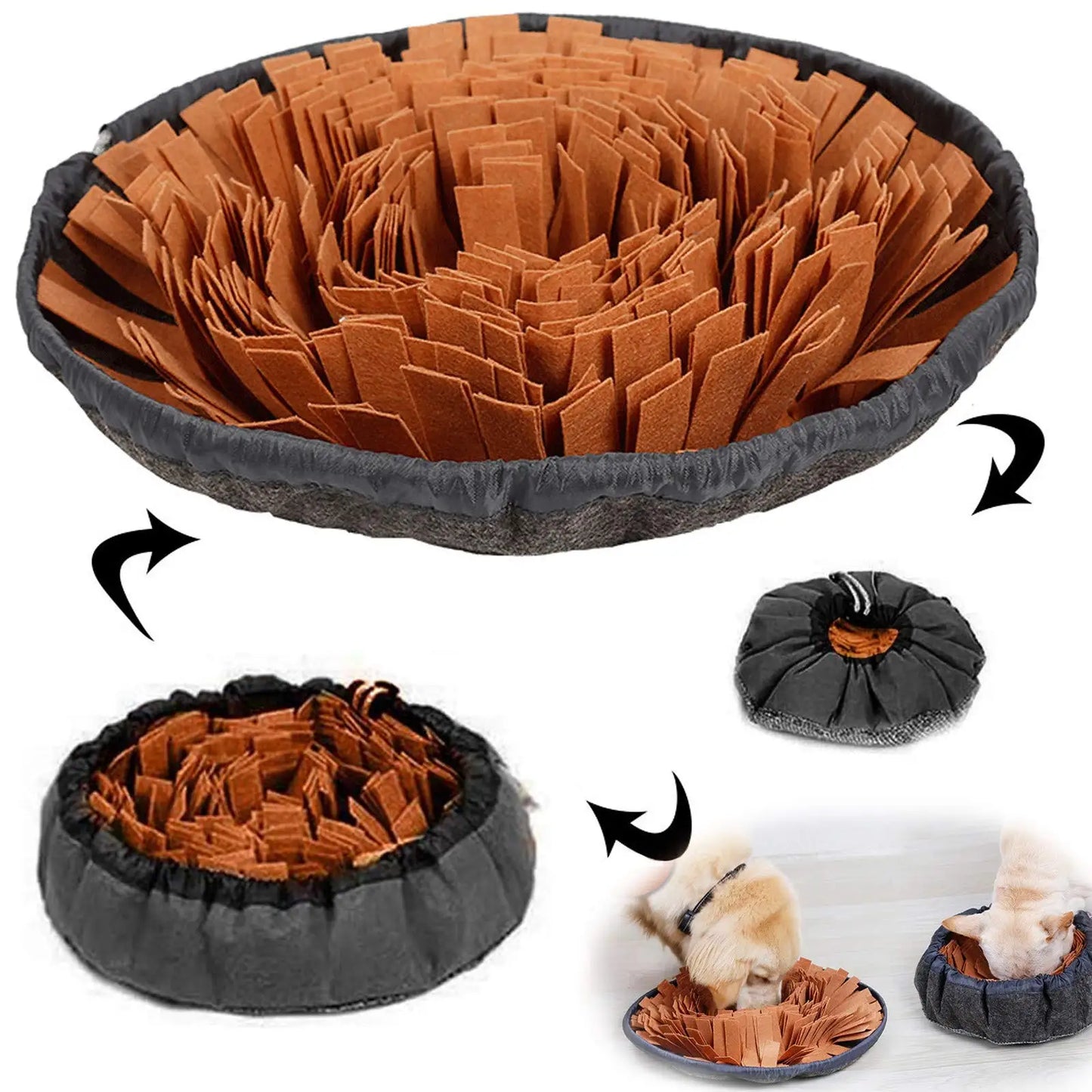 Pet Snuffle Mat for Dogs, Interactive Feed Game for Boredom, Encourages Natural Foraging Skills for Cats/Dogs Bowl