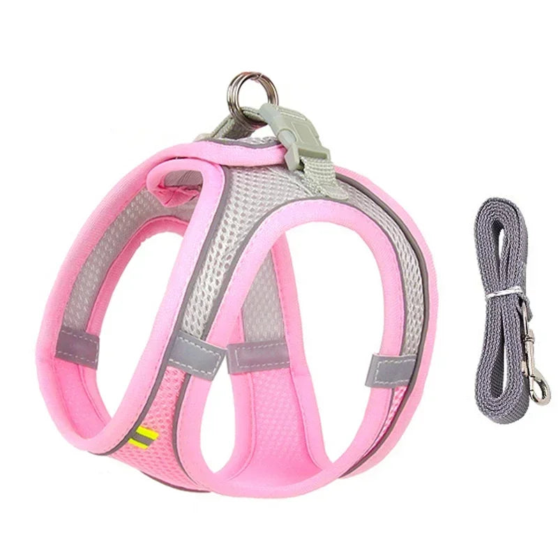 Puppy Harness Set. Adjustable Puppy and Cat Harness Vest. Small Dog Collar Pet Leash