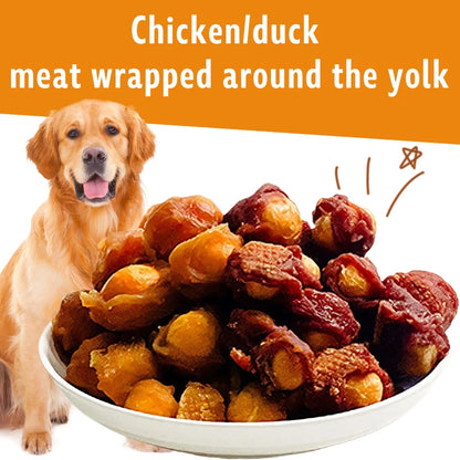 Chicken & Duck Wrapped Egg Yolk Dog Chews – 250g, Nutritious Teeth Cleaning Treats