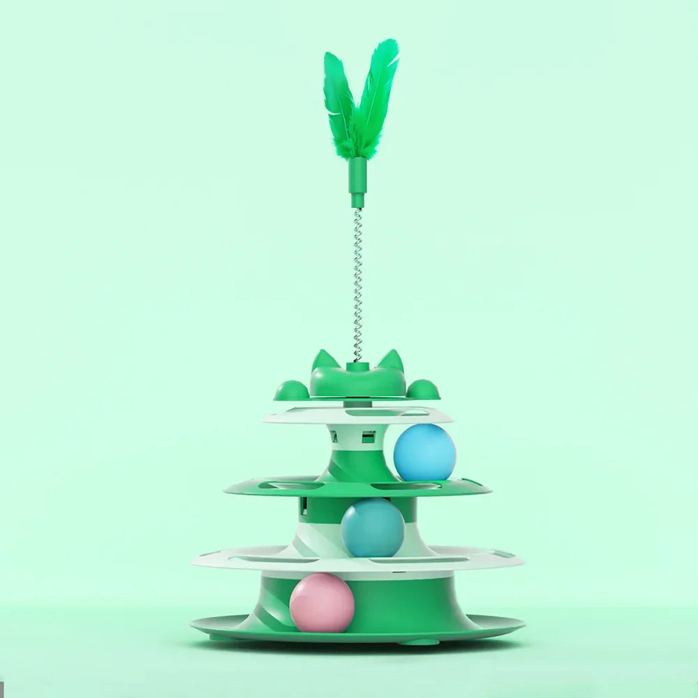 Cat Toys, Self-Entertainment. Relieves Boredom. Cat Turntable with Funny Cat Stick and Balls