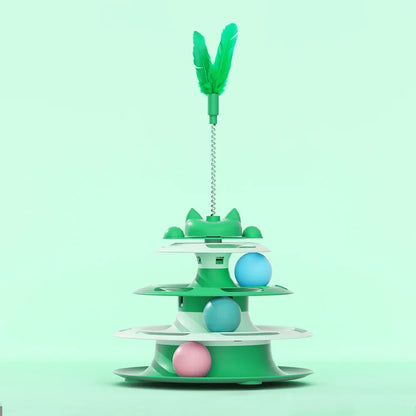 Cat Toys, Self-Entertainment. Relieves Boredom. Cat Turntable with Funny Cat Stick and Balls