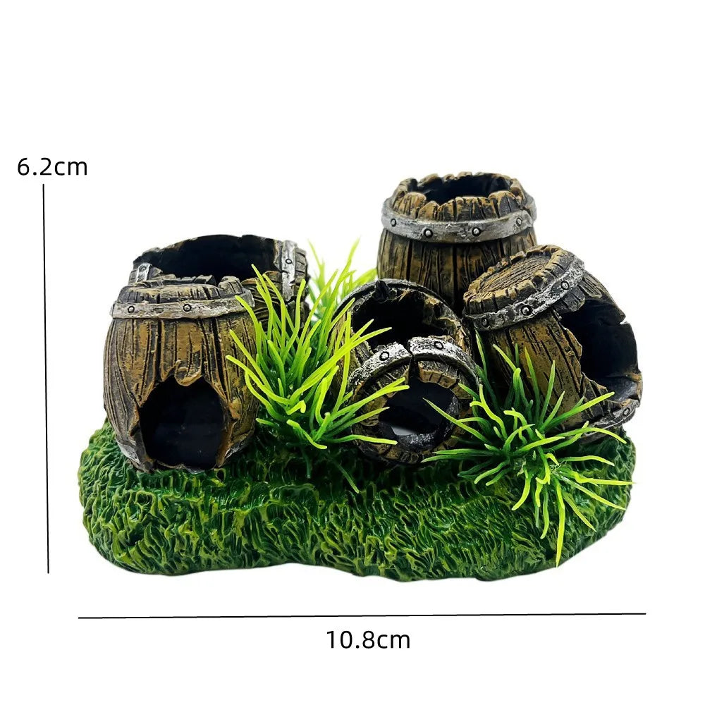 Aquarium Hollow Log Decor Multifunction Resin Fish Hiding Cave. Non-toxic for Fish Tank
