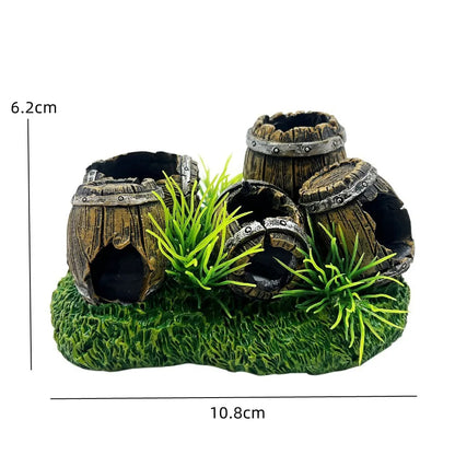 Aquarium Hollow Log Decor Multifunction Resin Fish Hiding Cave. Non-toxic for Fish Tank