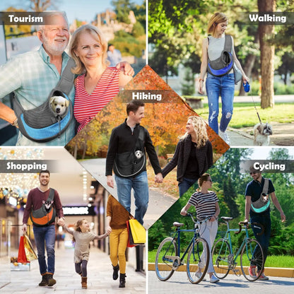 Pet Sling Carrier for Small Dogs & Cats – Hands-Free Puppy Carrier with Safety Hook, Large Zipper Pocket, Soft Breathable Mesh