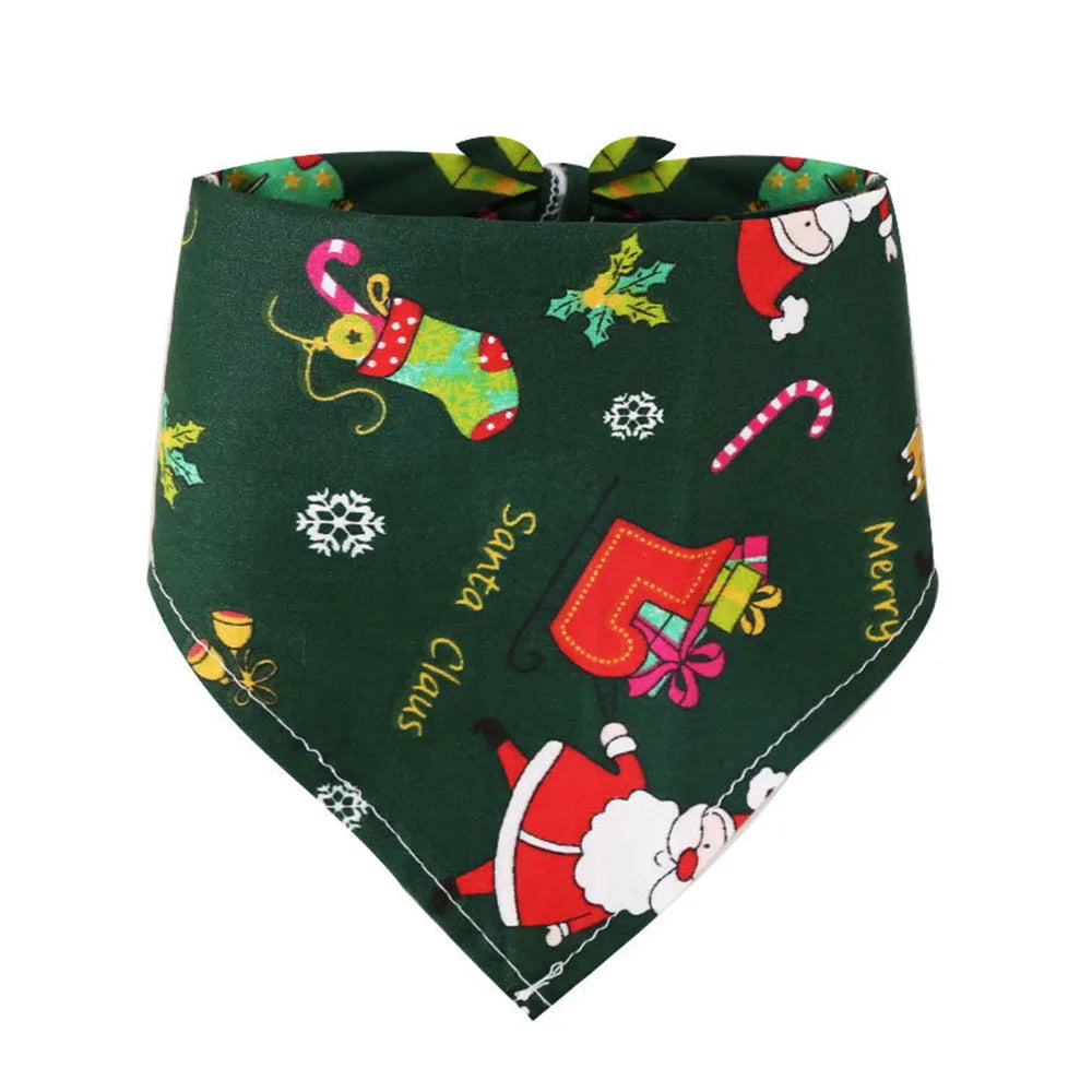 Christmas Dog Bandanas. Christmas Tree and Santa Claus Dog Scarf for Boys and Girls Holiday Bandana for Cats & Dogs
