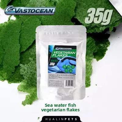VASTOCEAN Marine Fish Food. Soft Slow-Sink Pellets. Coral Tank Safe Formula for Clownfish, Picky Eaters Ornamental Fish